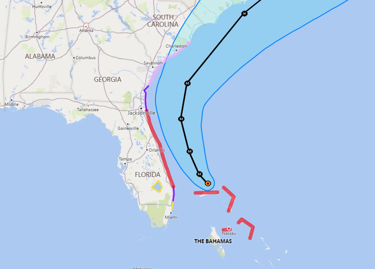 Tracking Hurricane Dorian in TAS Online